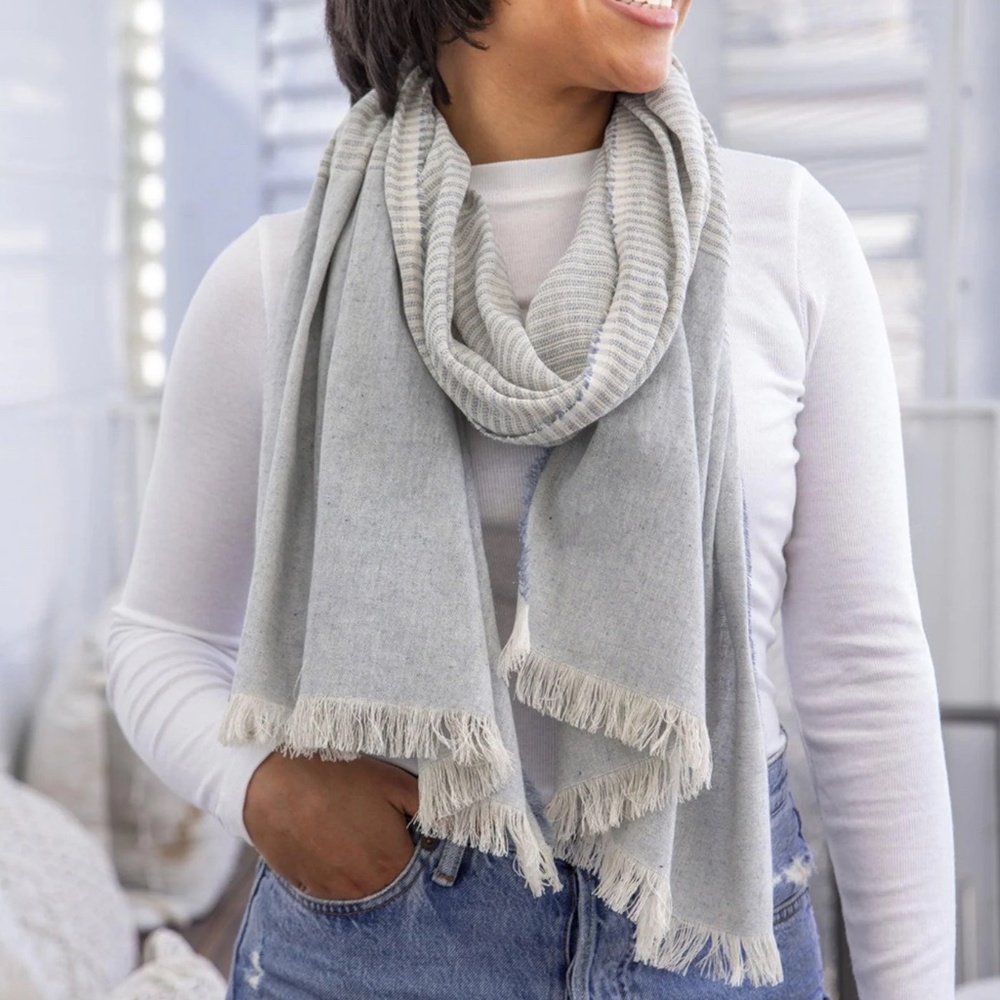 Tribe Alive Upcycled Denim Scarf BNWT